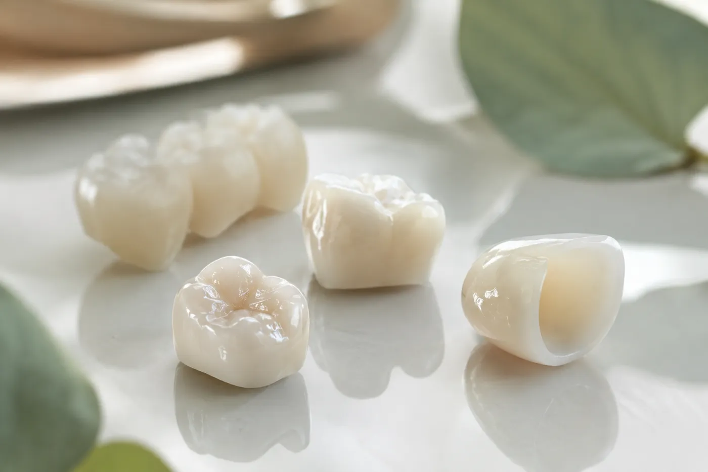 Finished CEREC ceramic dental crowns, milled and placed the same day at Clarkson Village Dental